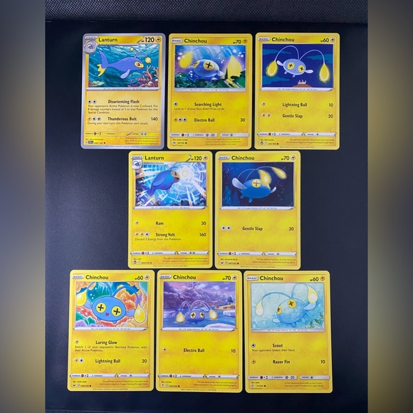 49/149 051/195 067/202 052/203 71/236 Chinchou 049/142 052/195 Lanturn Lot - Picture 1 of 4